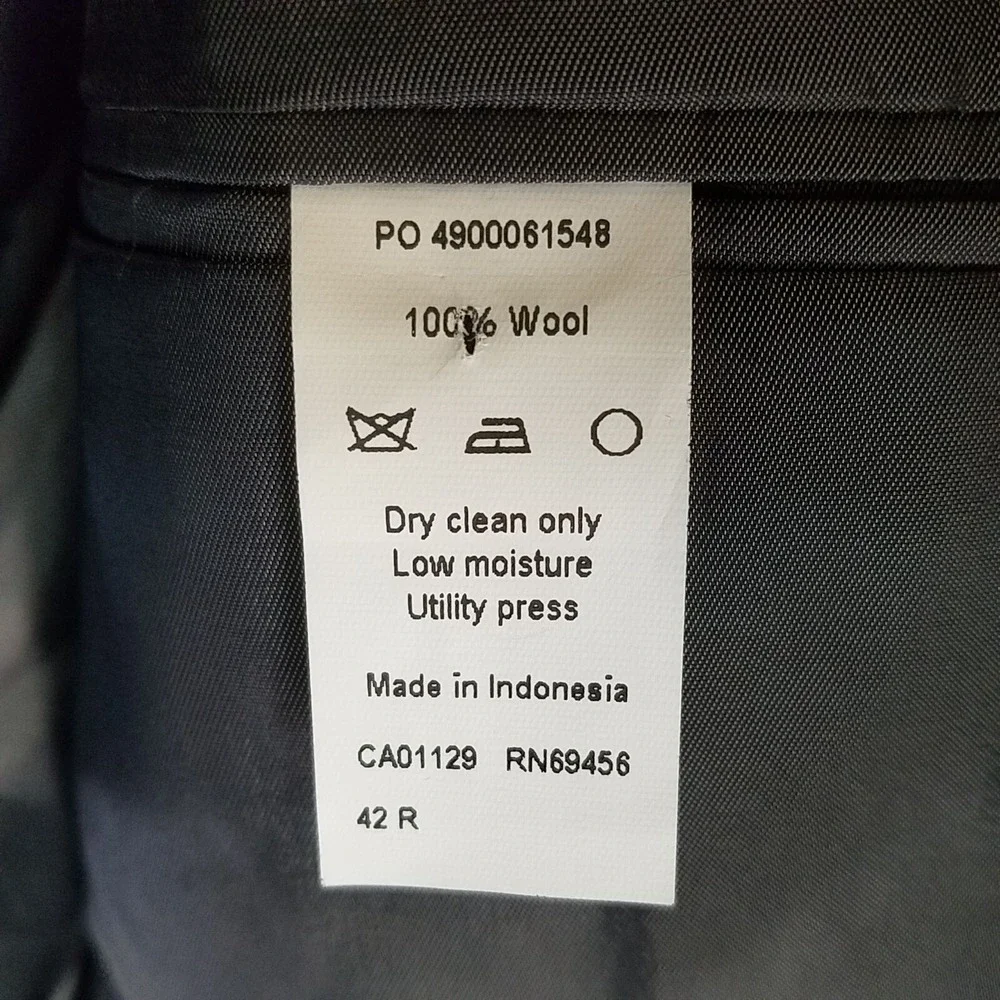 Calvin Klein Mens Grey Wool Extreme Slim 2PC Suit Blazer Sz 42R Pants Sz 34x28